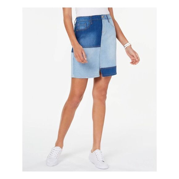 Tommy Hilfiger Patchwork Denim Mini Skirt - Picture 1 of 9